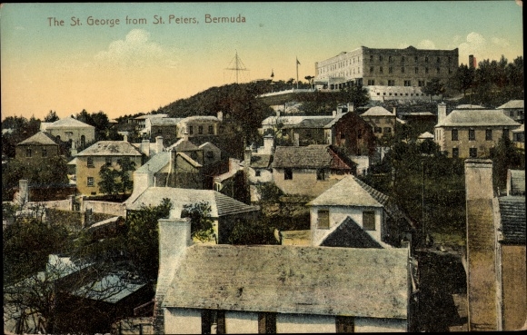 Postcard St George's Bermuda, View from St Peter's church