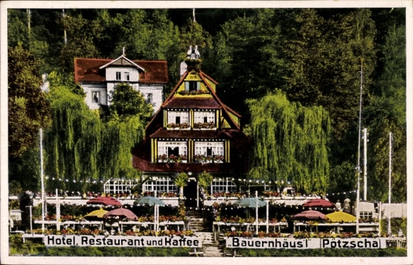 Ak Pötzscha Wehlen an der Elbe Sachsen, Hotel Bauernhäusl