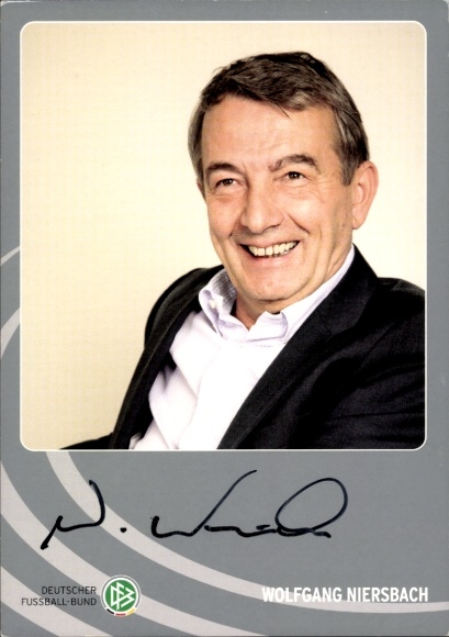 Autograph card German journalist and sports official Wolfgang Niersbach, DFB President