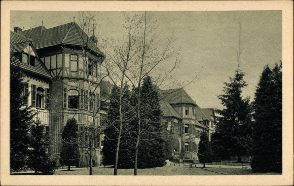 Ak Bad Belzig in Brandenburg, tuin bij het sanatorium