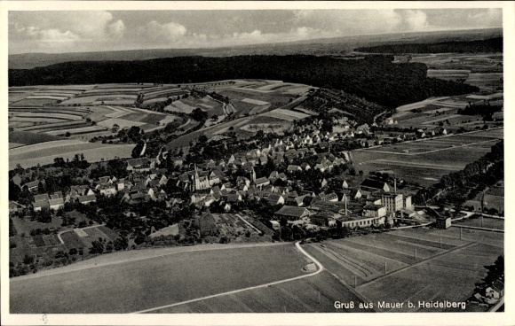 Postcard Mauer in Baden, aerial photograph