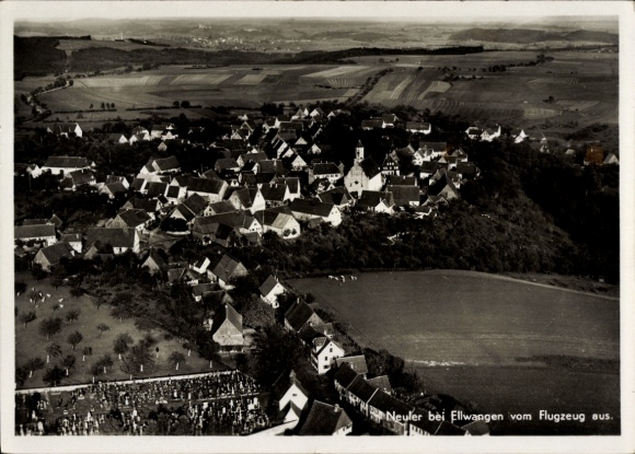 Postcard Neuler in the Ostalbkreis Württemberg, aerial view of Neuler, typical German architecture, green