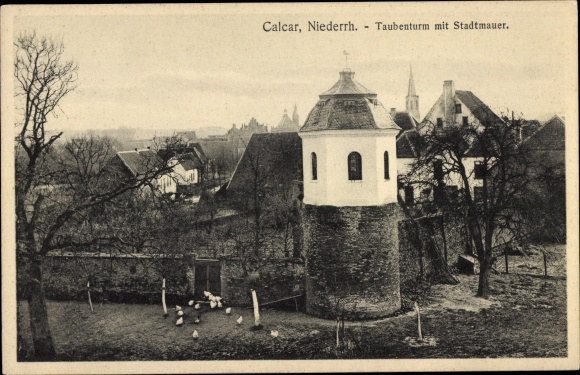 Postcard Kalkar Lower Rhine, pigeon tower, city wall