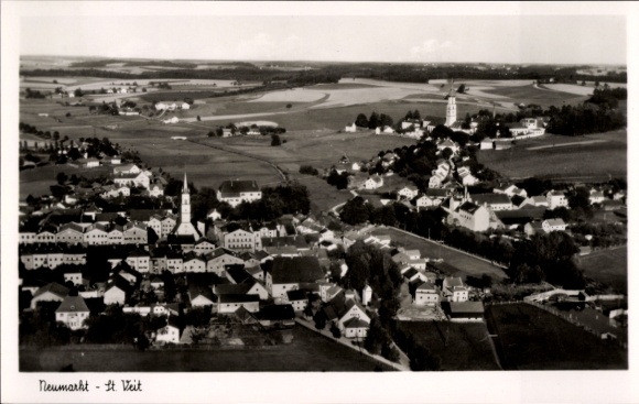 Postcard Neumarkt Sankt Veit an der Rott Upper Bavaria, aerial photograph