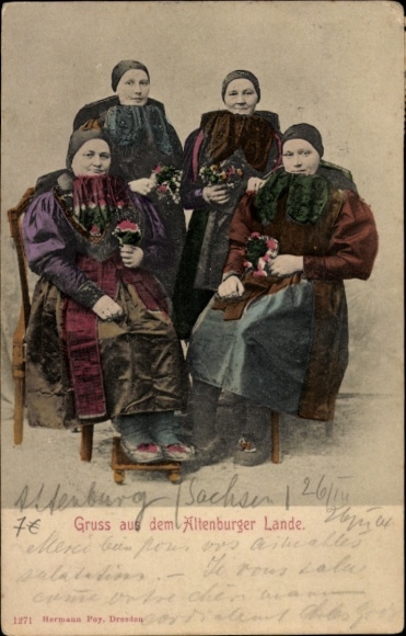 Ak Altenburger Land, Frauen in Volkstrachten