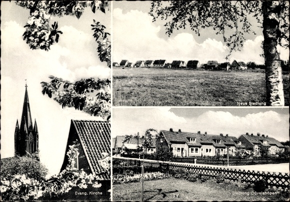 PC Tostedt in the district of Harburg, church, settlements, partial view