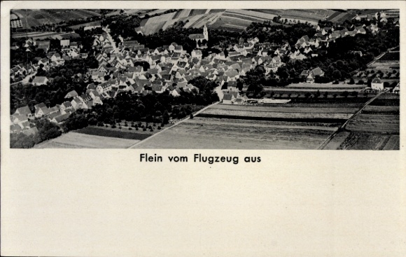 Postcard Flein in Württemberg, aerial photograph
