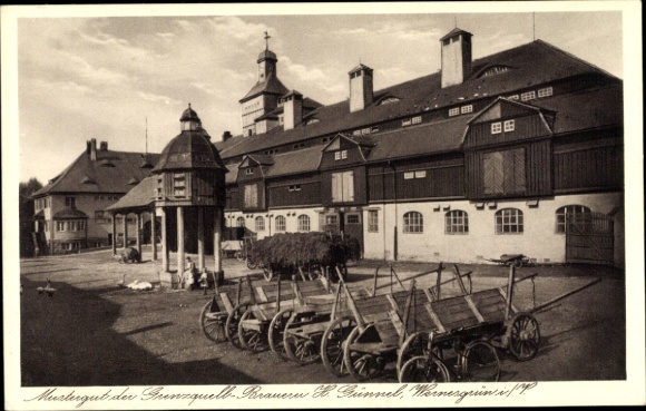 Postcard Wernesgrün Steinberg in Vogtland, sample of the Grenzquell brewery H. Günnel