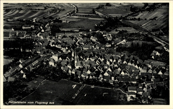 Postcard Heidelsheim Bruchsal in Kraichgau, aerial photograph