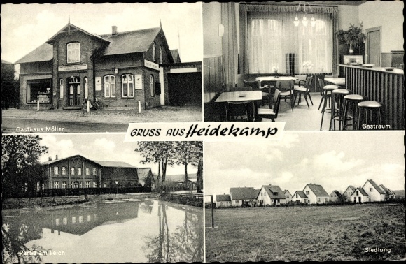 PC Heidekamp in Holstein, inn Möller, guest room, pond, settlement