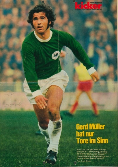 Ak Fußballer Gerd Müller, Portrait, Autogramm