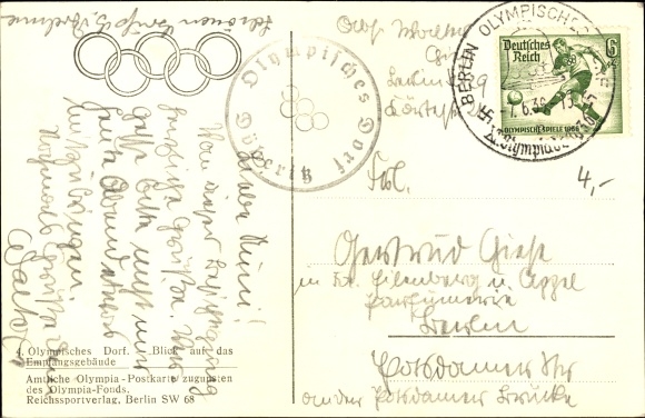 Ak Wustermark in Brandenburg, Olympisches Dorf, Blick auf das Empfangsgebäude