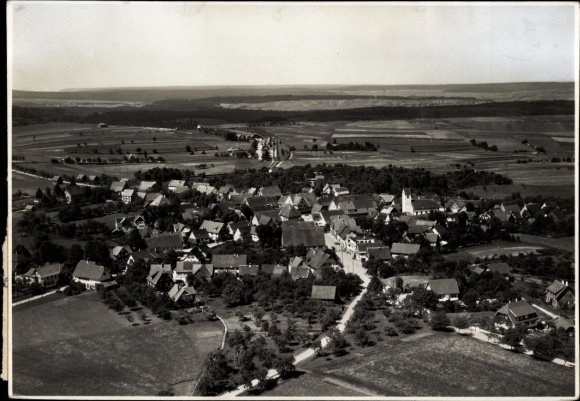 Postcard Rodt Loßburg in the district of Freudenstadt, view of the town, aerial photograph