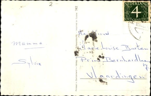 Postcard Humanized Bear in Rocking Chair, Newspaper, Pipe