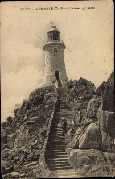 Postcard Channel Island Jersey, Phare de la Corbiere, Corbiere Lighthouse