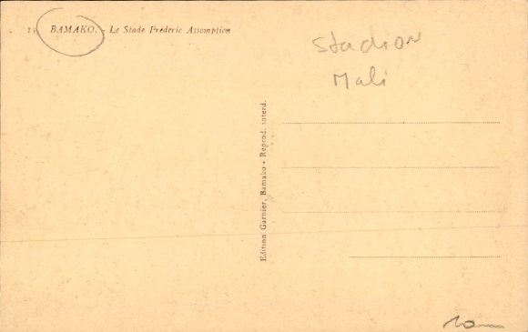 Postcard Bamako Mali, Frederic Assomption Stadium