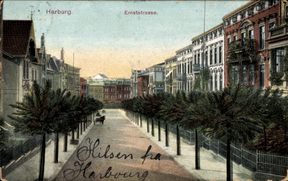 Postcard Hamburg Harburg, Ernststraße