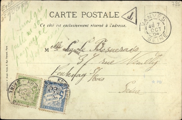 Postcard Vanves Hauts de Seine, Lycee Michelet, Cour des Petits