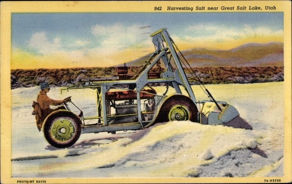 Ak Utah USA, zout oogsten bij Grat Salt Lake