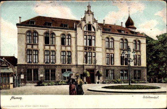 Postcard Bad Hamm in Westphalia, Schützenhof