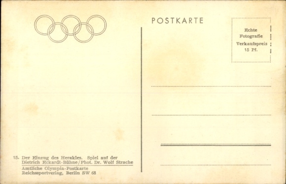 Postcard Berlin Charlottenburg Westend, Reichssportfeld, Dietrich Eckardt stage, Entry of Hercules