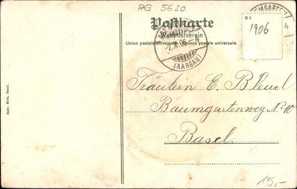 Letters passepartout PC Bremgarten Kanton Aargau, partial view, covered bridge
