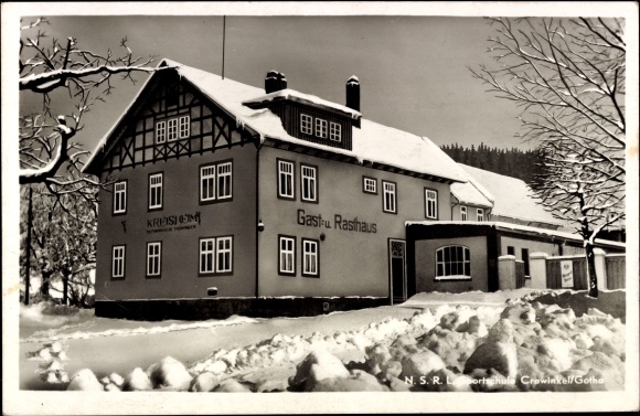 Ak Crawinkel Kr. Gotha, NSRL Sportschule, Kreisheim, Gasthaus