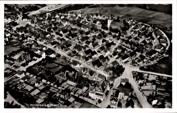 Postcard Winterberg in the Sauerland, aerial photograph of the city