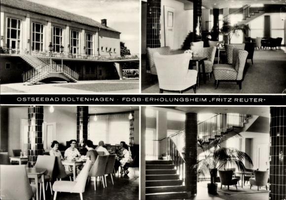 Ak Ostseebad Boltenhagen, OSTSEEBAD BOLTENHAGEN, FDGB ERHOLUNGSHEIM FRITZ REUTER, Innenräume, ...