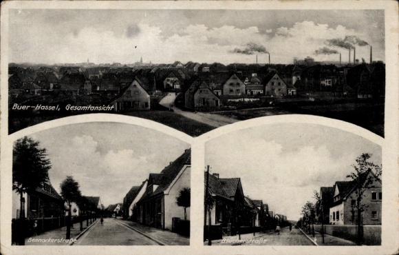 Postcard Hassel Buer Gelsenkirchen in the Ruhr area, general view