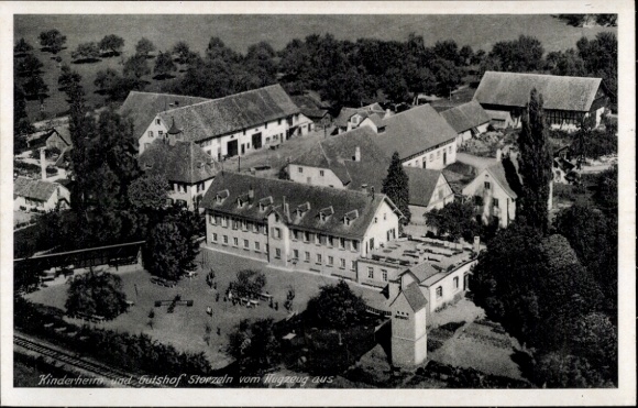 Ak Storzeln Hilzingen im Hegau, Kinderheim, Gutshof, Fliegeraufnahme