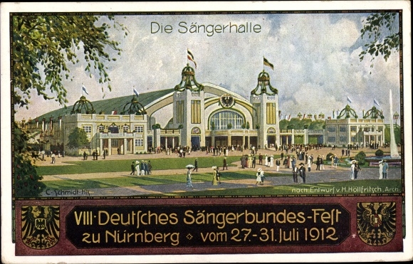 Artist PC Nuremberg in Middle Franconia Bavaria, 8th German Singers&#39; Association Festival 1912, Singers&#39; Hall