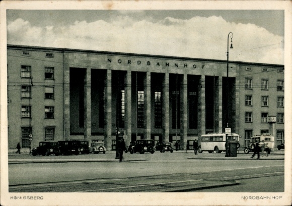 Postcard Kaliningrad Königsberg East Prussia, North Station