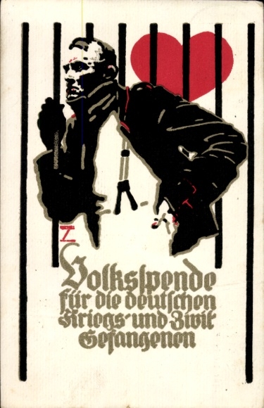Artist Postcard Hohlwein, Ludwig, People's Donation for the German Prisoners of War and Civilians 1916