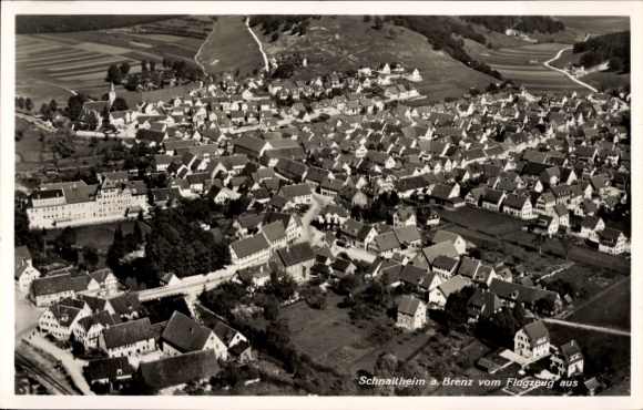 Postcard Schnaitheim Heidenheim an der Brenz, aerial photograph