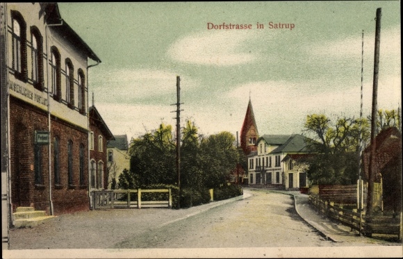 Ak Satrup in Angeln, Dorfstraße