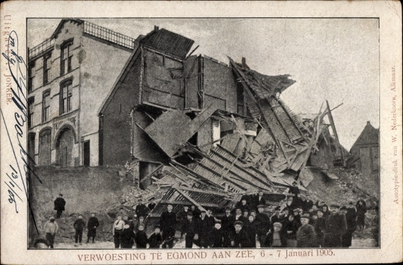 PC Egmond an Zee Nordholland Netherlands, Verwoesting, January 1905