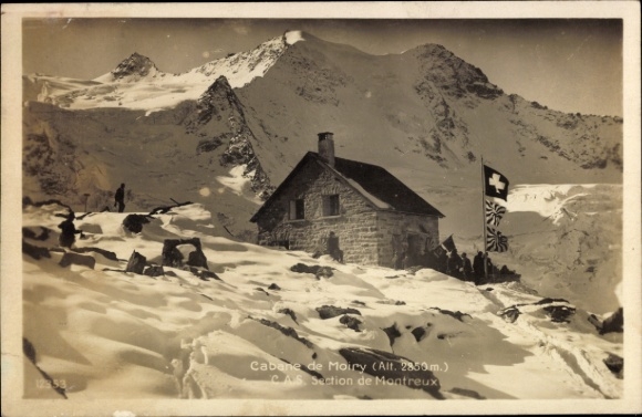 Postcard Caux Montreux Canton of Vaud, Cabane de Moiry, refuge