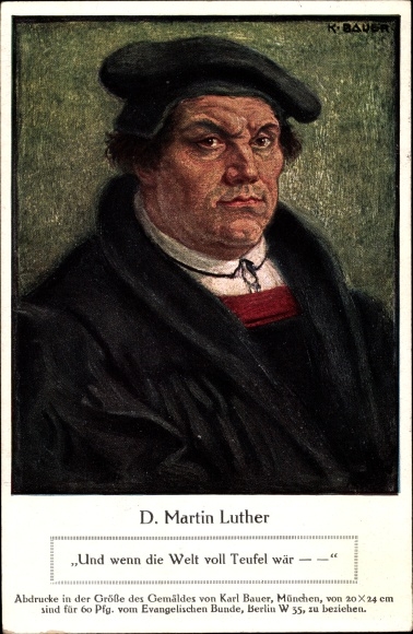 Artist PC Bauer, Karl, reformer Martin Luther, portrait