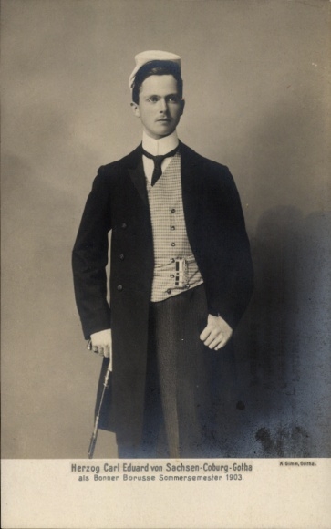 PC Duke Carl Eduard of Saxe-Coburg-Gotha, as Bonner Borusse, summer semester 1903