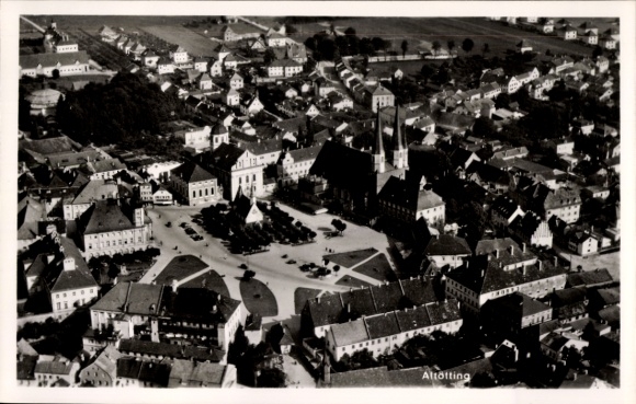 Ak Altötting in Opper-Beieren, Altötting vanuit het vliegtuig