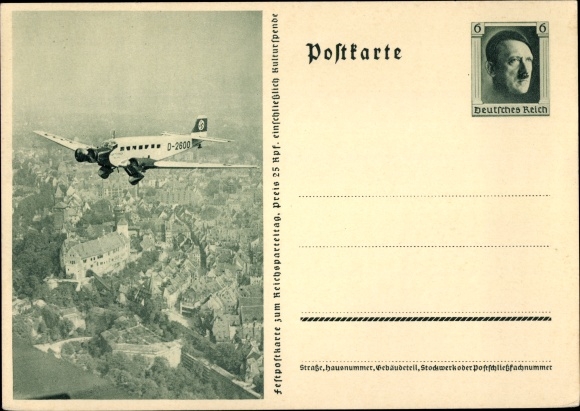 Ganzachen Ak Junkers Ju 52 Immelmann II, D 2600, Lufthansa, Hitlers Privatflugzeug