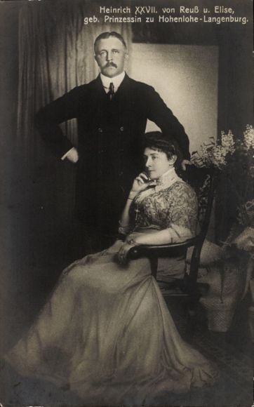 Ak Heinrich XXVII. von Reuß und Elise, geboren Prinzessin zu Hohenlohe-Langenburg