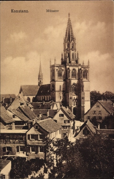 Ak Konstanz am Bodensee,  Münster,  Gebäude, Stadtansicht