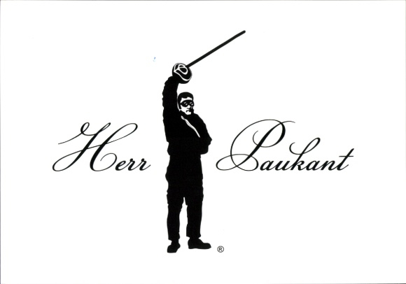 Studentika Postcard Mr. Paukant, student with sword