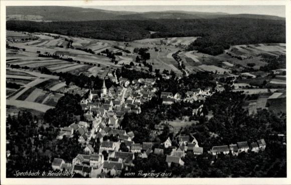 Postcard Spechbach in Württemberg, aerial view of Spechbach, surrounding landscape