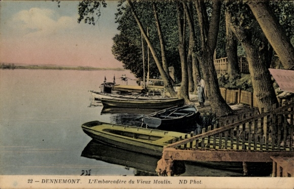 Postcard Dennemont-Yvelines, Embarcadere du Vieux Moulin