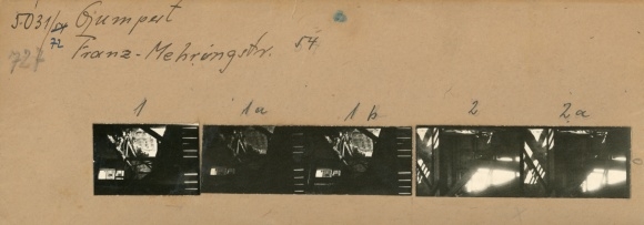 Kontaktabzug Fotos Berlin Kreuzberg, Franz Mehring Straße 54, Gjumpert, 5 Fotos ca. 4x2 cm