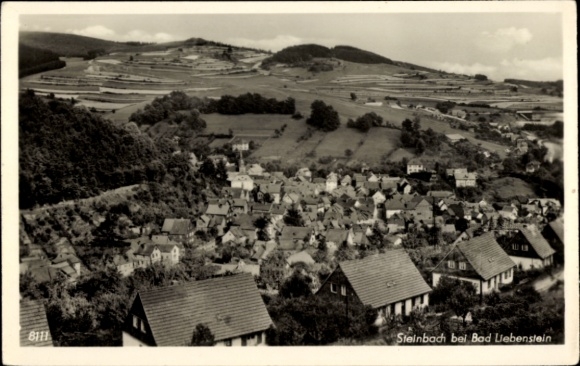 Postcard Steinbach Bad Liebenstein in the Thuringian Forest, general view, bird's eye view