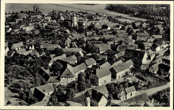 Ak Stollhofen Rheinmünster am Rhein, Luftaufnahme